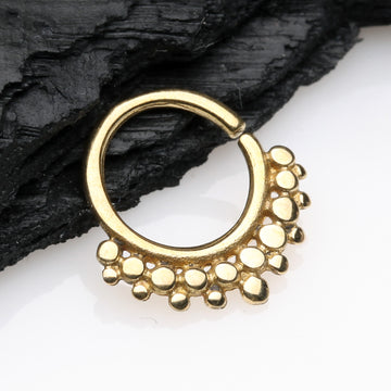 Detail View 1 of Golden Bali Tribal Beads Brass Bendable Twist Hoop Ring